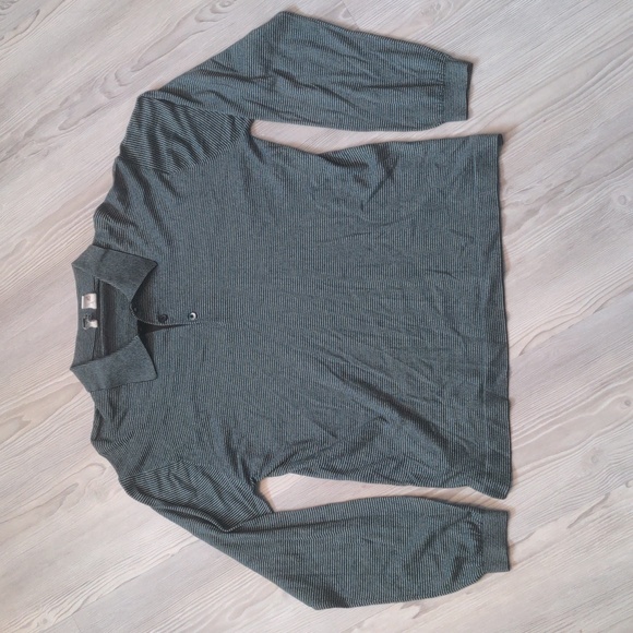 Axis silk and cotton blend long sleeve collared shirt size M blue striped light - Picture 2 of 10